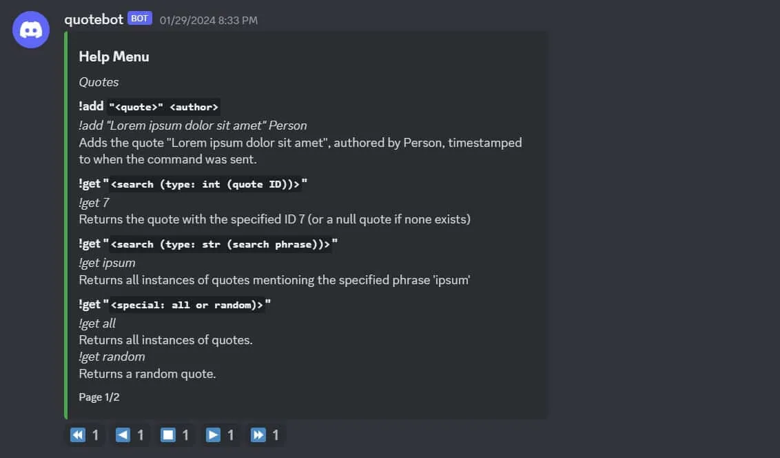 Discord bot for recording and recalling memorable quotes. Inspired by Twitch's Streamer.bot.